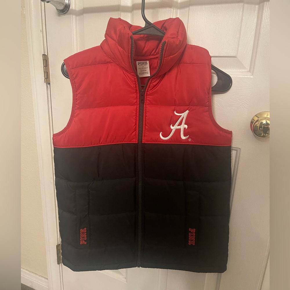 VS PINK ALABAMA PUFFER VEST JACKET SIZE XS